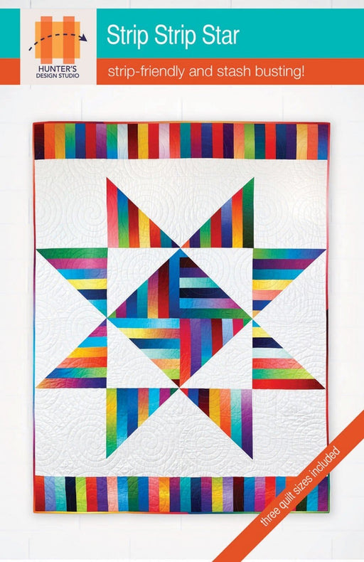 Strip Strip Star - Quilt PATTERN- by Sam Hunter of Hunter's Design Studio - 3 sizes - pieced - strip friendly - stash buster - RebsFabStash