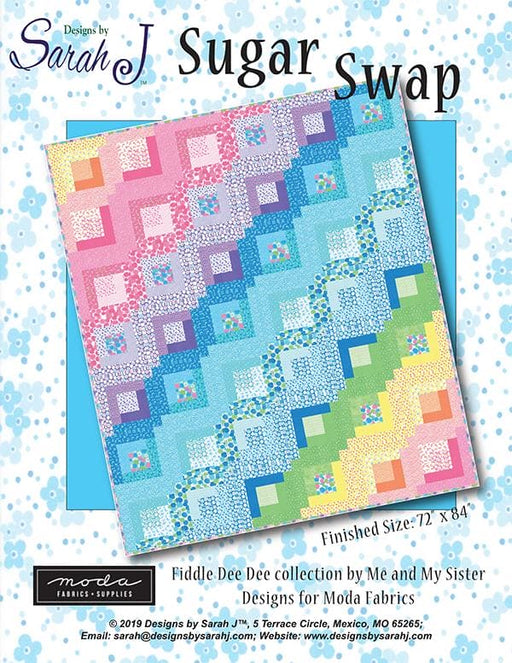 Sugar Swap - Quilt PATTERN - Designs by Sarah J - features Fiddle Dee Dee collection by Me and My Sister Designs from Moda - 62" x 84" - RebsFabStash