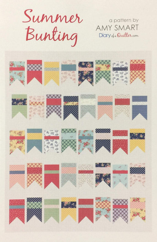 Summer Bunting - by Amy Smart - Diary of a Quilter.com - pieced - fat quarter friendly - RebsFabStash