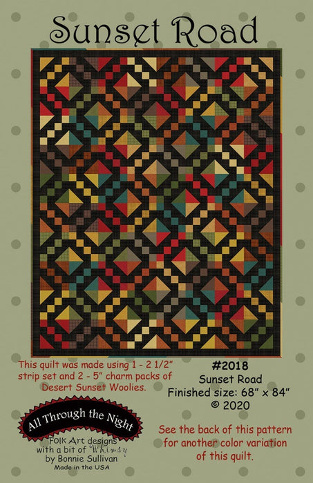 Sunset Road - Quilt PATTERN - by Bonnie Sullivan - All Through The Night - Maywood - Uses Woolies Flannel! - RebsFabStash