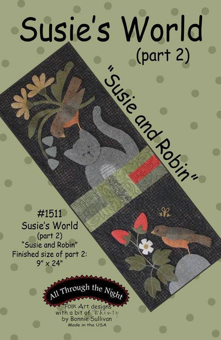 Susie's World - Block of the Month Quilt Pattern - Bonnie Sullivan - Complete Set 4 blocks - Flannel or Wool Applique - Primitive - RebsFabStash