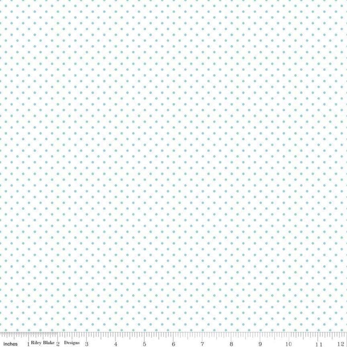 Swiss Dot - per yard - Riley Blake - Swiss Dot On White Mint - basics - tonals, blenders - C660-38 MINT - RebsFabStash