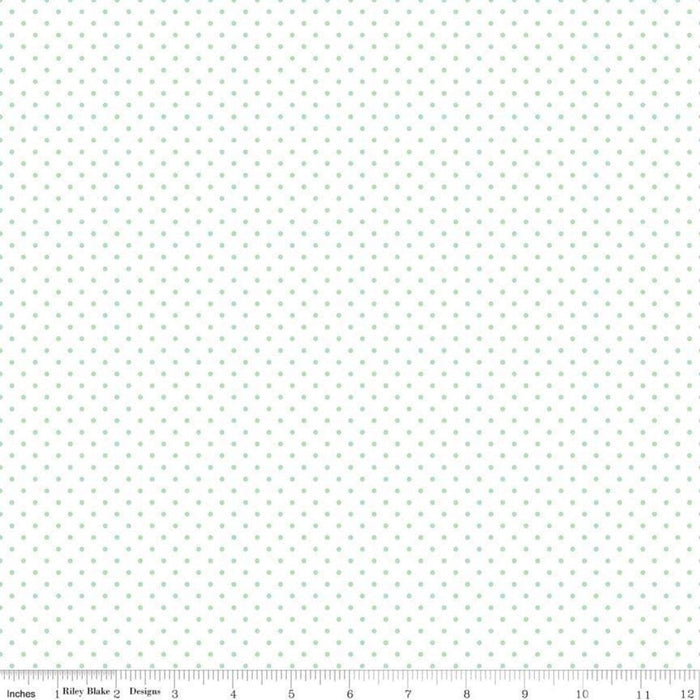 Swiss Dot - per yard - Riley Blake - Swiss Dot Teal - basics - tonals, blenders - C670-TEAL - RebsFabStash