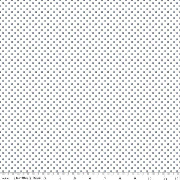 Swiss Dot - per yard - Riley Blake - Yellow dots on white - basics - tonals, blenders C660-50 - RebsFabStash