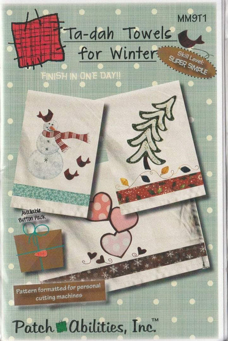 Ta-dah Towels for Winter - Pattern - Patch Abilities Inc., Applique Winter/Holiday Towels - RebsFabStash