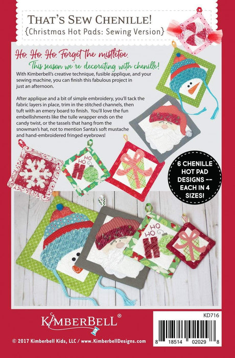 That's Sew Chenille! Christmas Hot Pads - Sewing Version - Pattern booklet - Kimberbell - by Kim Christopherson - RebsFabStash
