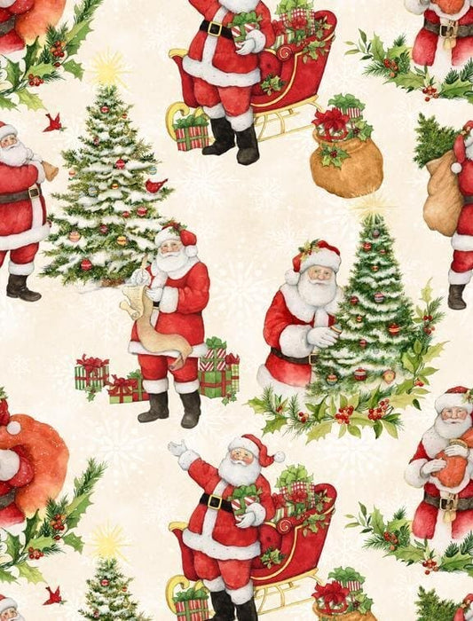 The Joy of Giving - Santa Panel - 24" x 43" PANEL - Wilmington Prints - Christmas, Holiday - 39601-137 - RebsFabStash