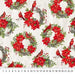 The Scarlet Feather - Poinsettia - per yard - by Deborah Edwards for Northcott - Pale Gray Multi - RebsFabStash