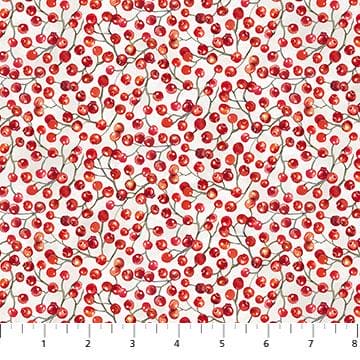 The Scarlet Feather - Berry Toss - per yard - by Deborah Edwards for Northcott - RebsFabStash