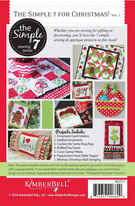 The Simple 7 for Christmas - Pattern Project booklet Vol 1- Kimberbell - Features fabric Kim Christopherson - RebsFabStash