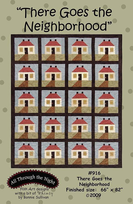 There Goes the Neighborhood - House Quilt Pattern- applique pattern - Bonnie Sullivan-Flannel or Wool-All Through the Night -Primitive - RebsFabStash