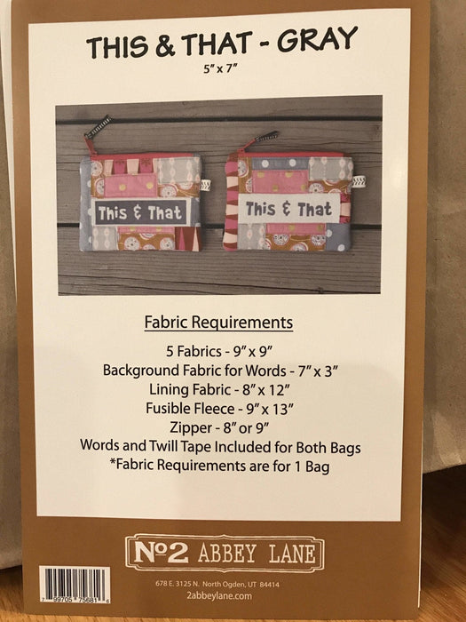 This & That - Gray- Pattern - Abbey Lane Quilts #306 - RebsFabStash