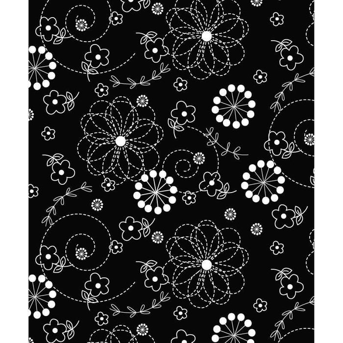 Tiny dots - White dots on black - Per Yard- Kimberbell Basics - Maywood Studio - MAS 8210 -J (C) - RebsFabStash