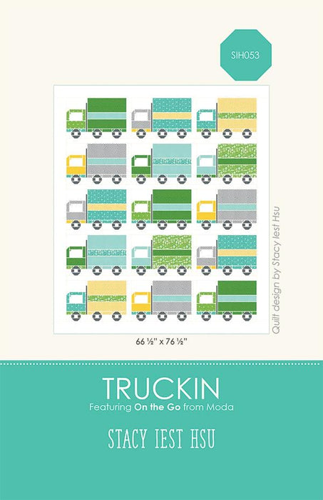 Truckin - Quilt PATTERN - by Stacy Iest Hsu - features On the Go from Moda - 66.5" x 76.5" - RebsFabStash