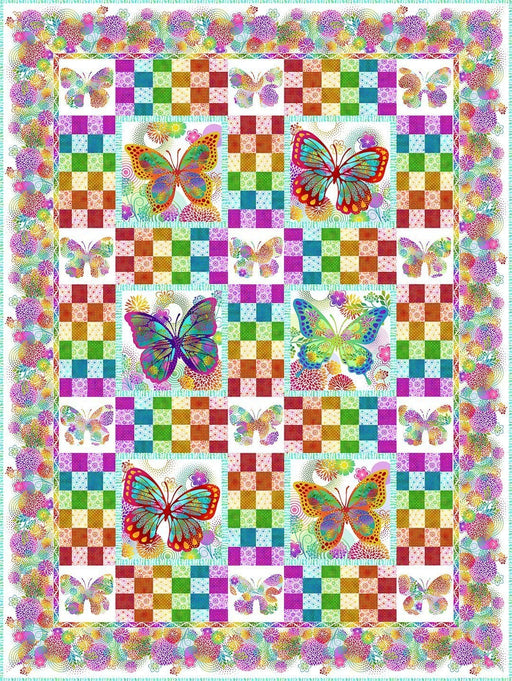 Unusual Gardens II Butterfly WHITE Quilt Kit - Unusual Garden II Collection - Jason Yenter- In the Beginning Fabrics - Options for backing! - RebsFabStash