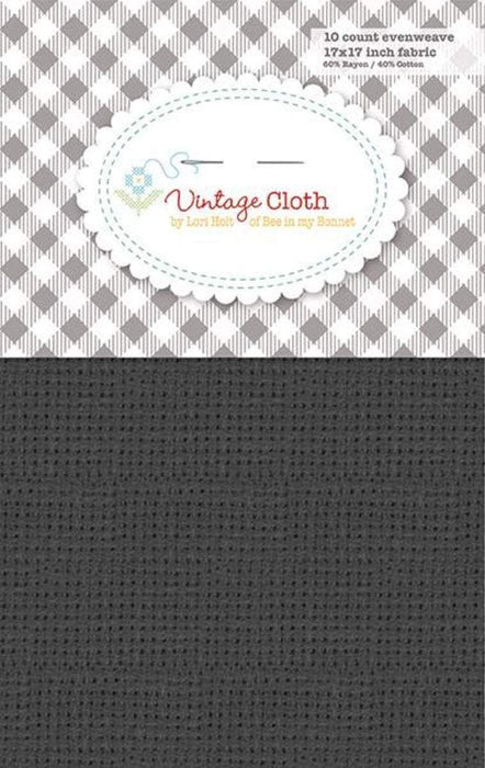 Vintage Cloth Cross Stitch Fabric Black Evenweave by Lori Holt of Bee in my Bonnet at RebsFabStash