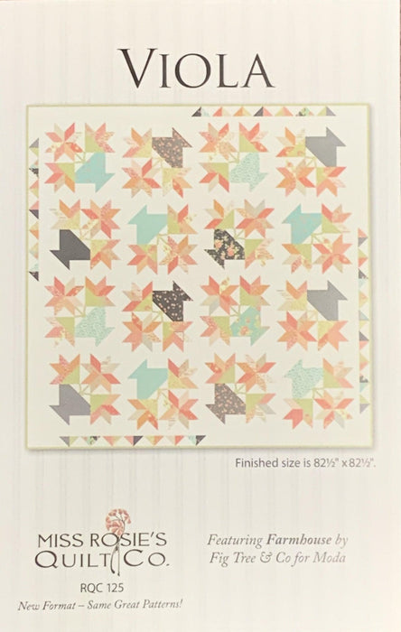 Viola quilt pattern - by Miss Rosie's Quilt Co. - Fat Eighth Friendly - Fat Quarter Friendly - Finished Size: 82 1/2" X 82 1/2" - RQC125 - RebsFabStash