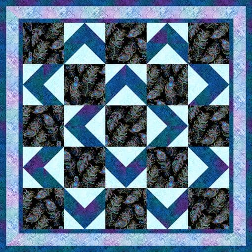 Walk About Quilt KIT Features Peacock Flourish Ann Lauer Grizz