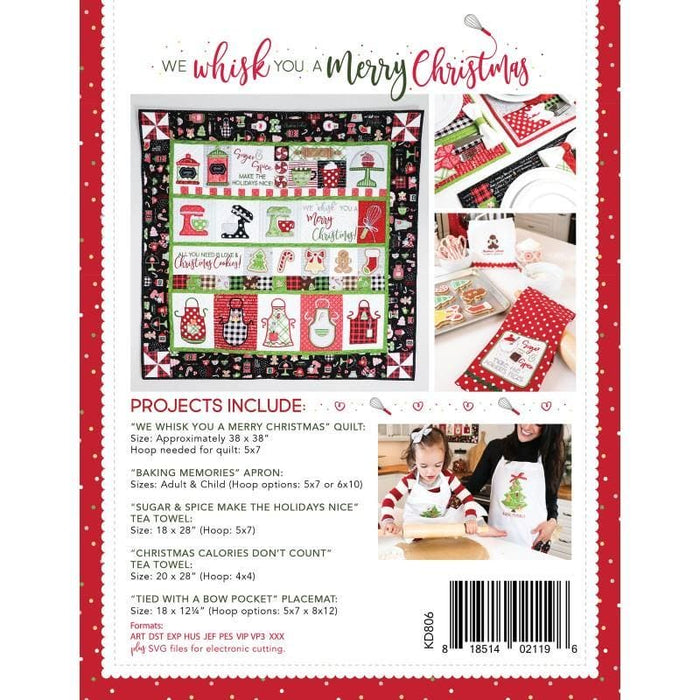 We Whisk You A Merry Christmas PATTERN BOOK -Kim Christopherson-Kimberbell Designs- Maywood -EMBROIDERY VERSION - RebsFabStash