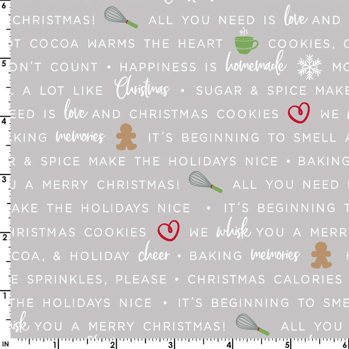 We Whisk You a Merry Christmas PER YARD -Kim Christopherson-Kimberbell Designs- Maywood - Multi color pin dot on Green - RebsFabStash