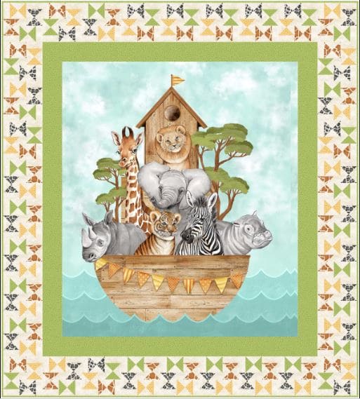 Welcome Baby - Quilt KIT - by Phoebe Moon Designs - Features Baby Safari Fabrics by Deborah Edwards for Northcott - RebsFabStash