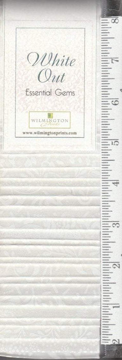 White Out- (40) 2.5" Strips - Wilmington Prints - Crystals - Designs in Each Strip - Essential Gems - RebsFabStash
