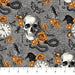 Wicked - per yard - by Nina Djuric for Northcott - Skulls on a Gray Background - RebsFabStash