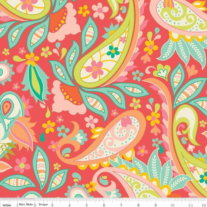 Wide Decorator Fabric - Vivid Lattice - Patty Young for Riley Blake - 57/58" Cotton Duck - RebsFabStash