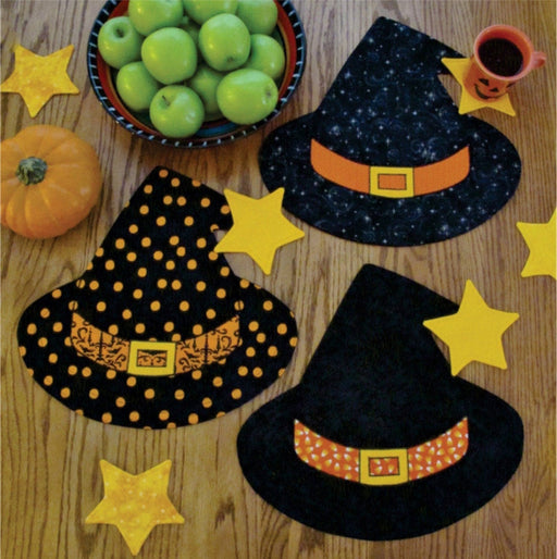 Winifred's Party - Placemats and mug mats, Table Topper - Pattern - by Susie Shore Designs - Witch hat, Halloween, Sew cute! Great gift! - RebsFabStash