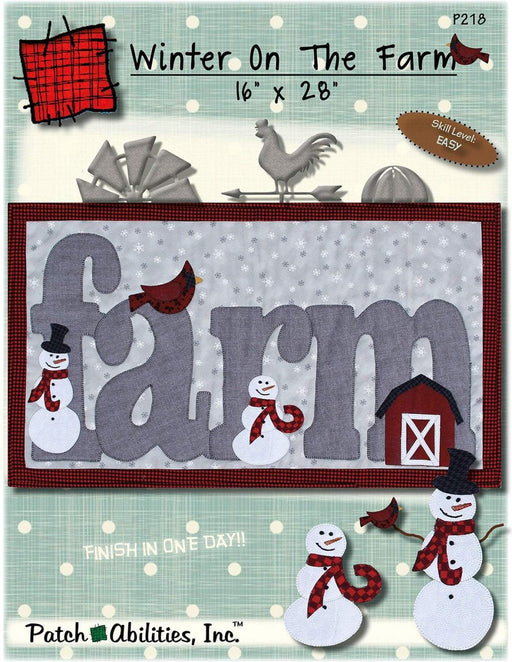 Winter on the Farm Pattern! - NEW! - designed by Julie Wurzer - Patch Abilities, Inc - Quilted wall hanging - 16" x 28" - P218 - RebsFabStash