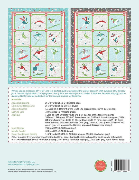 Winter Sports- Pattern - Amanda Murphy Designs - RebsFabStash