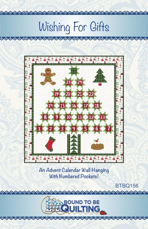 Wishing For Gifts -Quilt PATTERN -by Mimi Hollenbaugh & Pat Syta - Bound to be Quilting- Jingle & Whisk fabric by Maywood - BTBQ156-Patterns-RebsFabStash