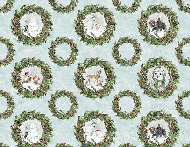 Woodland Friends Irish Chain with Star blocks Quilt Kit - Michael Davis for Wilmington Prints - Adorable Quilt! GRAY COLORWAY - RebsFabStash