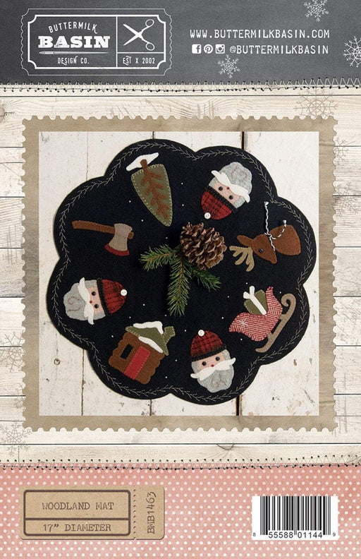 Woodland Mat - Primitive wool applique pattern - Table Topper - Buttermilk Basin - Flannel or Wool - RebsFabStash