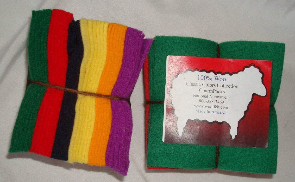 Wool Felt Classic Charm Pack - 36 piece 5" squares by National Nonwovens - RebsFabStash