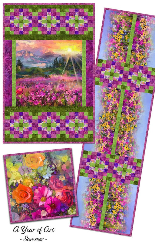 NEW! A Year of Art - Summer - Wall Hanging, Table Runner, & Pillow KIT - by Jason Yenter for In the Beginning Fabrics - 3 In One!-Quilt Kits & PODS-RebsFabStash