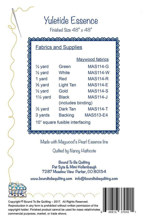 Yuletide Essence Quilt Pattern - Pearl Essence fabrics by Maywood - Bound To Be Quilting - Pat Syta & Mimi Hollenbaugh - RebsFabStash