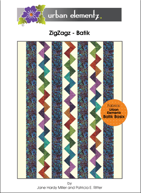 ZigZagz - Quilt PATTERN - by Jane Hardy Miller & Patricia Ritter for Urban Elementz - Border Stripe Friendly - PTN1992-Patterns-RebsFabStash